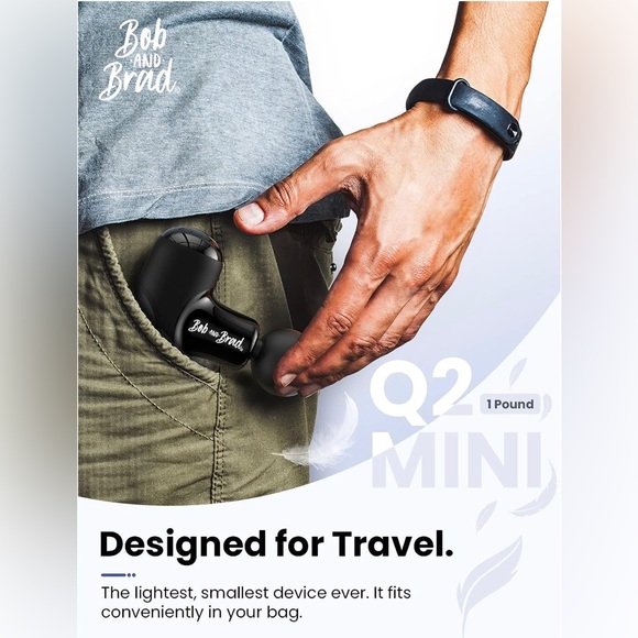 New BOB AND BRAD Q2 Mini Pocket-Sized Deep Tissue Muscle Massager Gun(Black) - Picture 3 of 12